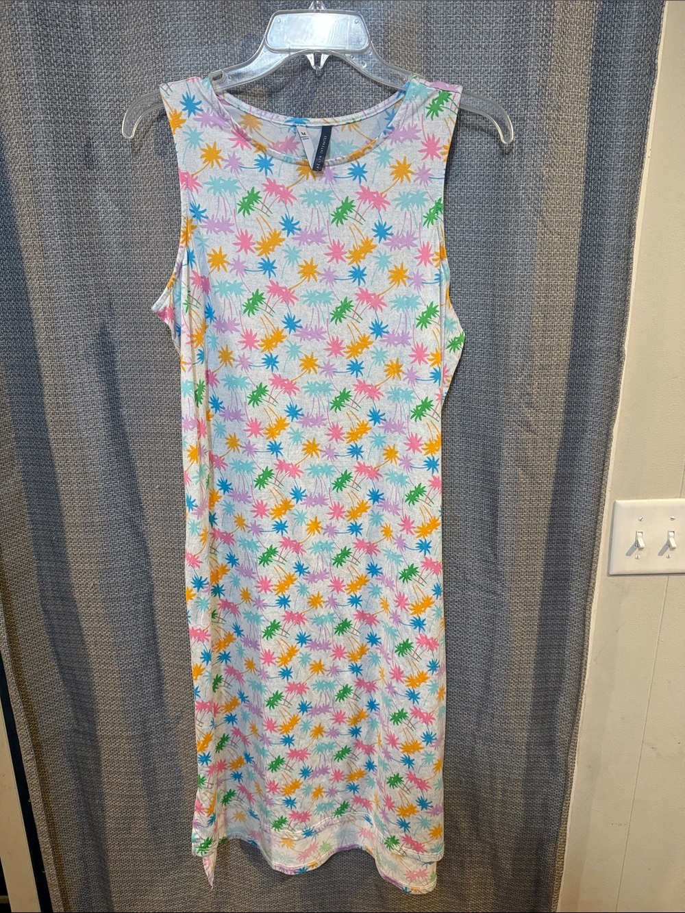Jaclyn Intimates Midi Dress with Multicolor Starburst Print